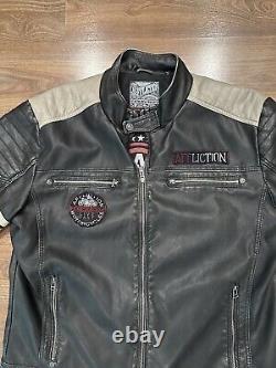 Affliction Men's Black Premium Leather Jacket Size XXL