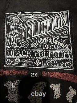 Affliction Men's Black Premium Leather Jacket Size XXL