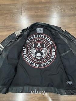 Affliction Men's Black Premium Leather Jacket Size XXL