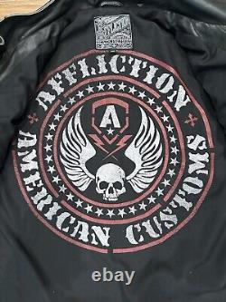 Affliction Men's Black Premium Leather Jacket Size XXL