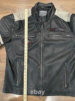 Affliction Men's Black Premium Leather Jacket Size XXL