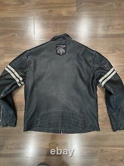 Affliction Men's Black Premium Leather Jacket Size XXL