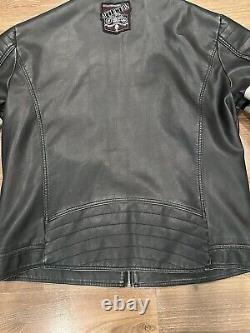 Affliction Men's Black Premium Leather Jacket Size XXL