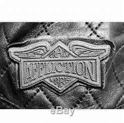 Affliction Motorcycle Leather Men Biker Jacket Black Size 2XL