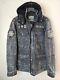 Affliction Motorcycle Patched Gray Jacket Bigger Medium Indian Skull Y2k 2000s