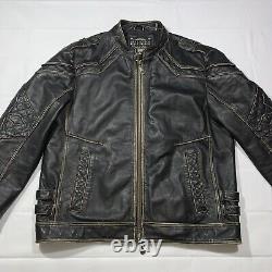 Affliction black premium limited edition leather jacket Size XL