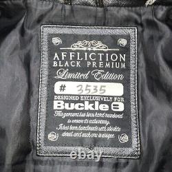 Affliction black premium limited edition leather jacket Size XL