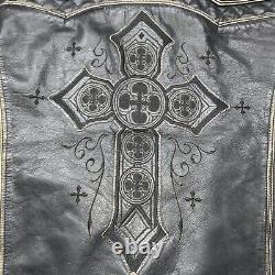 Affliction black premium limited edition leather jacket Size XL