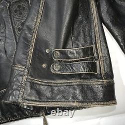 Affliction black premium limited edition leather jacket Size XL