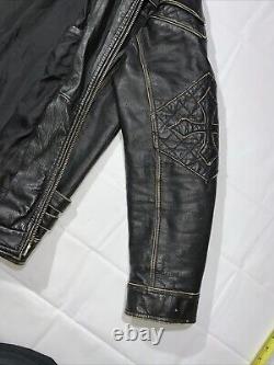 Affliction black premium limited edition leather jacket Size XL