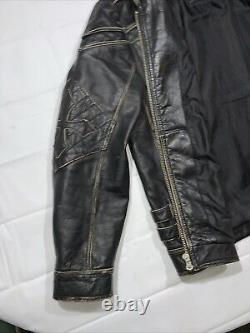 Affliction black premium limited edition leather jacket Size XL