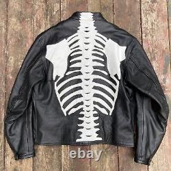 Alaska Leather Skeleton Bones Jacket Size Medium Motorcycle Biker