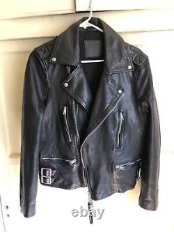 AllSaints All Saints Tavis Leather Motorcycle Moto Biker Jacket Size Small Men S