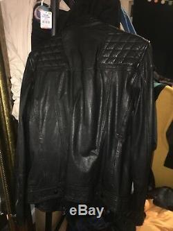 All Saints ALLSAINTS Mens Black Leather Jacket XS Extra Small