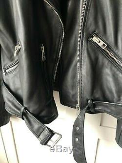 All Saints Black Balfern Biker leather jacket UK size 14