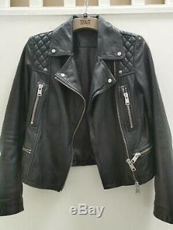 All Saints Bleeker black leather jacket, women's UK size 8 excellent condition