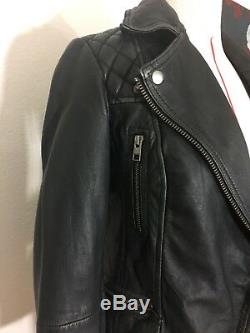 All Saints Cargo Biker Leather Jacket, UK 2, US 00, XS
