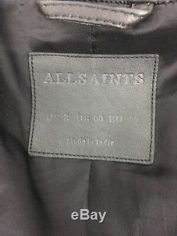 All Saints Cargo Biker Leather Jacket, UK 2, US 00, XS