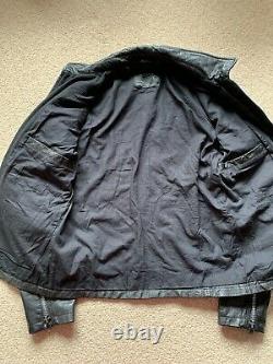 All Saints HABANERO Leather jacket Size Large Black Mint Condition