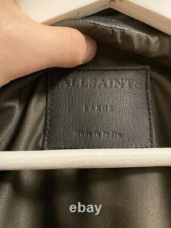 All Saints Holt Biker Leather Jacket Men Large