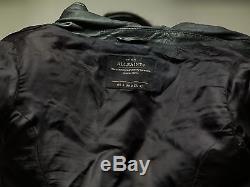 All Saints Lamb Leather Jacket Women Size US 0 UK 4 EU 32 Gray