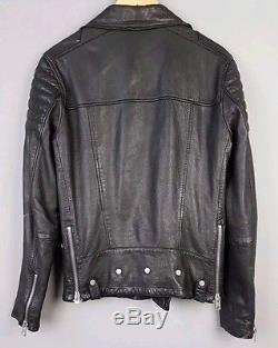All Saints Men's KANE Black Lambskin Leather Biker Motorcycle Jacket Sz XS $650