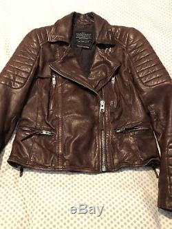 All Saints Oxblood Leather Biker Jacket Size 10 Steine Pitch Papin Motorcycle