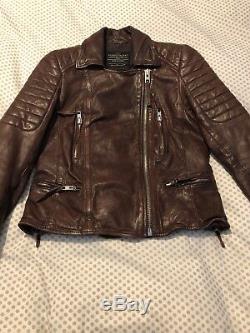 All Saints Oxblood Leather Biker Jacket Size 10 Steine Pitch Papin Motorcycle