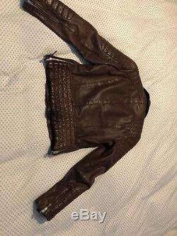 All Saints Oxblood Leather Biker Jacket Size 10 Steine Pitch Papin Motorcycle