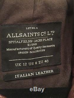 All Saints Oxblood Leather Jacket 12UK/8US