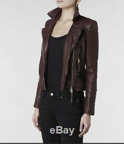 All Saints Oxblood/burgundy Italian Leather Jacket. Size 6. Blogger/celebrity Fav
