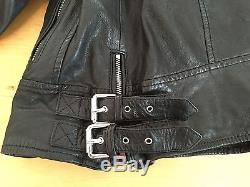 All Saints Walker Black Leather Moto Motorcycle Quilted Jacket US 6