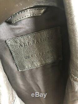 All Saints Women's Leather Jacket Black UK 4 US 0 EU 32 CARGO BIKER XS Rare Size