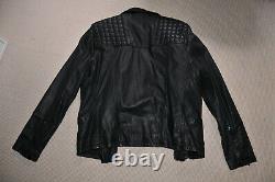 All saints black catch biker leather jacket, size large L, NEW never used