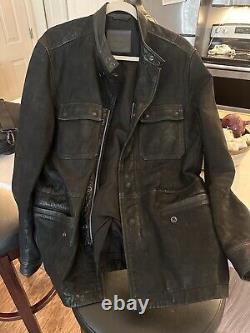 All saints leather jacket men medium