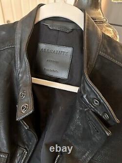 All saints leather jacket men medium