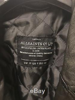 Allsaints All Saints Black Leather Walker Biker Jacket Us 8