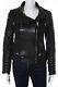 Allsaints Black Leather Collared Full Zip Motorcycle Jacket Size 4