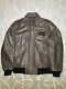 Alpha Industries Leather Bomber Jacket Brown Medium Excellent Condition