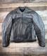 Alpinestars Black Gray Leather Motorcycle Jacket Mens Size M Armor Biker Racing