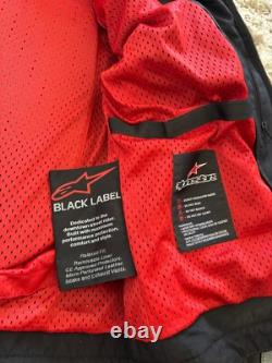 Alpinestars Black Label Leather Motorcycle Jacket Black Label Men's Size XL