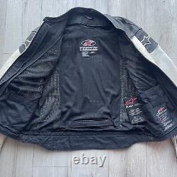 Alpinestars Black Label Leather Motorcycle Jacket Mens Size Large White Black