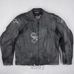 Alpinestars Black Label Mens Leather Motorcycle Jacket Black Perforated Large