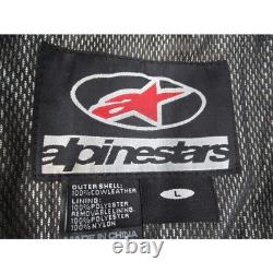 Alpinestars Black Label Mens Leather Motorcycle Jacket Black Perforated Large