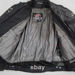 Alpinestars Black Label Mens Leather Motorcycle Jacket Black Perforated Large