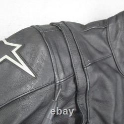 Alpinestars Black Label Mens Leather Motorcycle Jacket Black Perforated Large