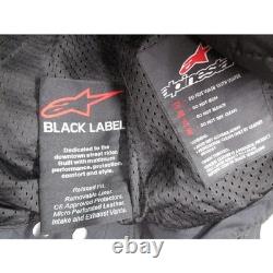 Alpinestars Black Label Mens Leather Motorcycle Jacket Black Perforated Large