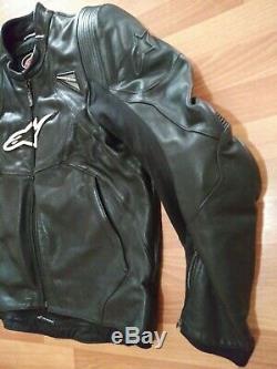 Alpinestars Black Leather Jacket Motorcycle Used Rossi Hond Yamah