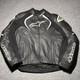 Alpinestars Jaws Airflow Jacket Mens 48 Leather Motorcycle Padded Black Logo