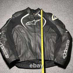 Alpinestars Jaws Airflow Jacket Mens 48 Leather Motorcycle Padded Black Logo